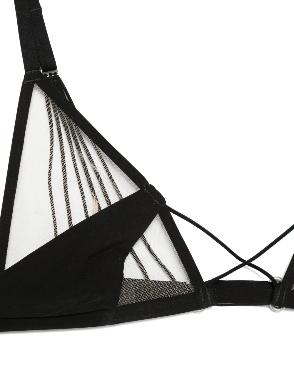 Rick Owens x Livy Raw District triangel bh met kant Zwart