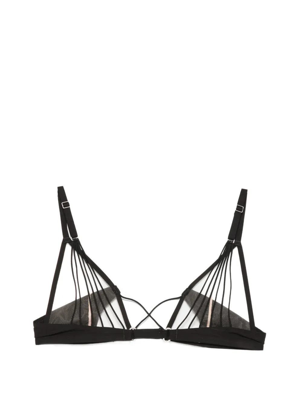 Rick Owens x Livy Raw District triangel bh met kant Zwart