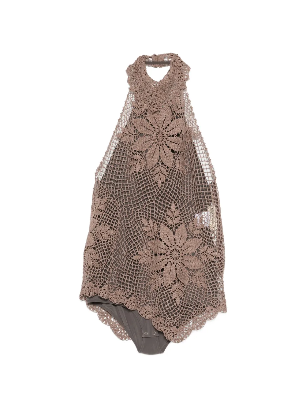 Magda Butrym crochet top - Marrone