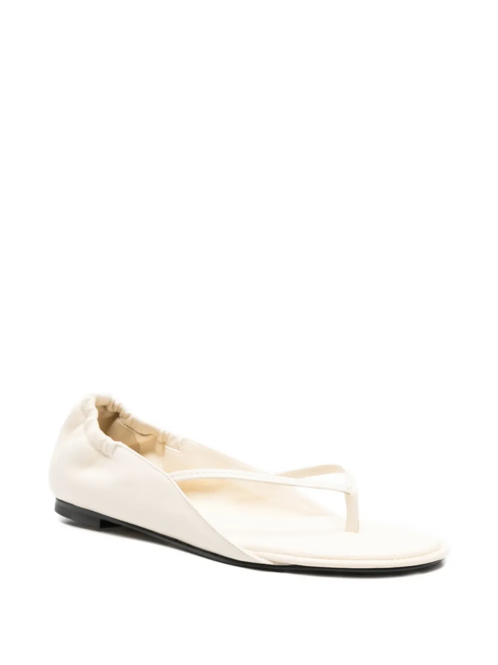 Jacquemus Platte gesmockte sandalen Beige