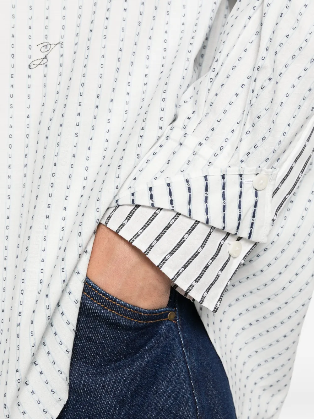 Jacquemus La Chemise Letro gestreept overhemd Wit