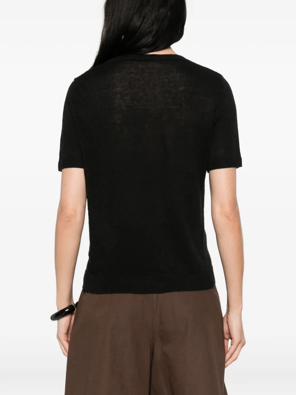 Weekend Max Mara Pancone top met ronde hals Zwart