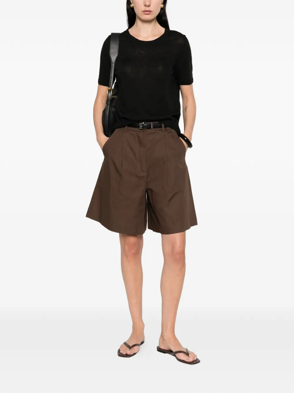  Weekend Max Mara Pancone Crew Neck Top - Black 