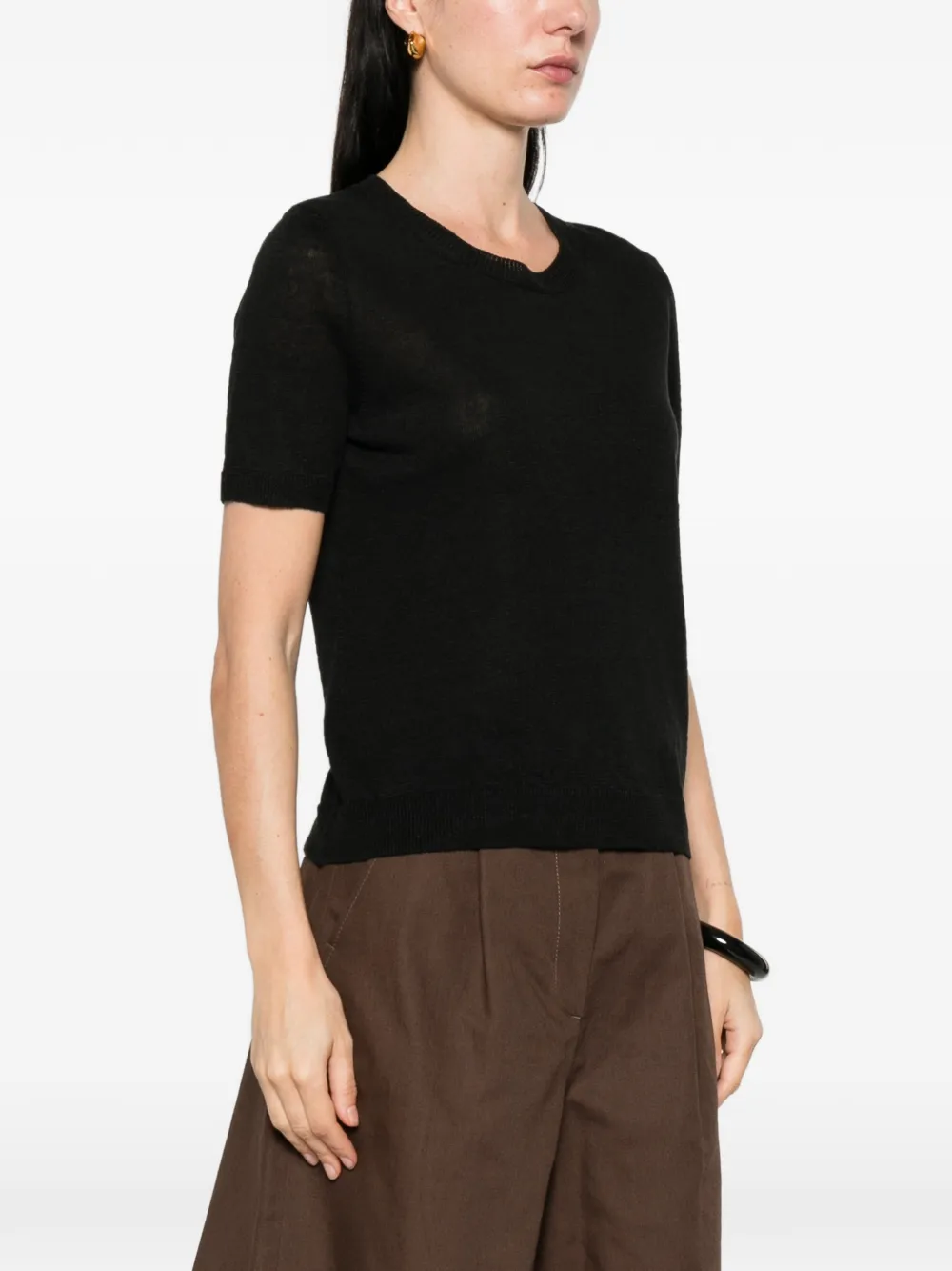  Weekend Max Mara Pancone Crew Neck Top - Black 