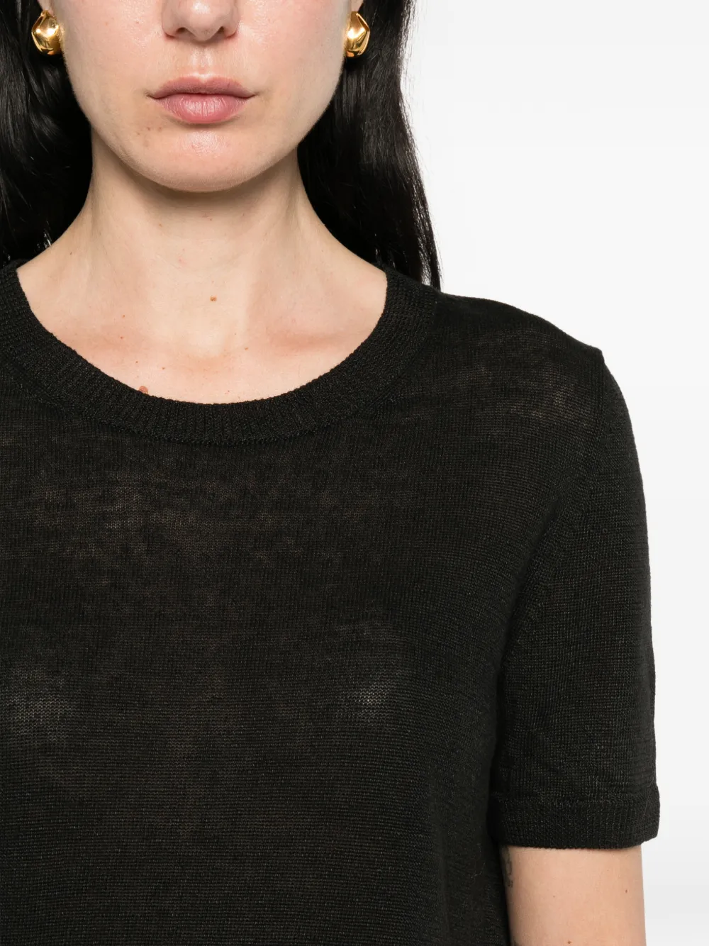 Weekend Max Mara Pancone top met ronde hals Zwart