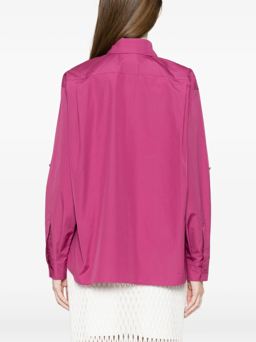 Max Mara Mtenue blouse met klepzakken en gewelfde zoom Roze