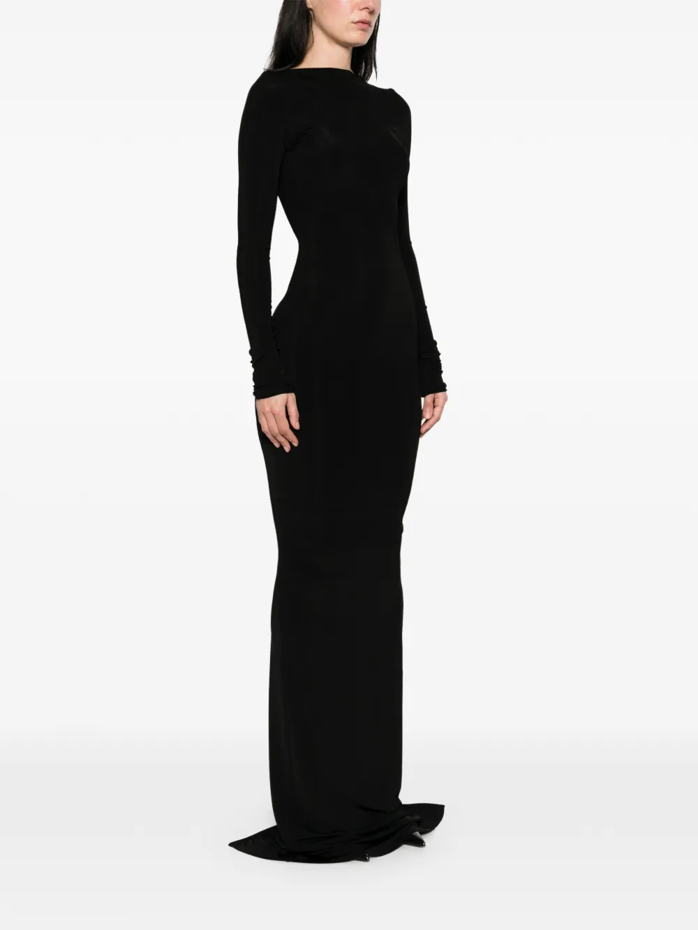 Rick Owens Temple maxi-jurk met lange mouwen Zwart