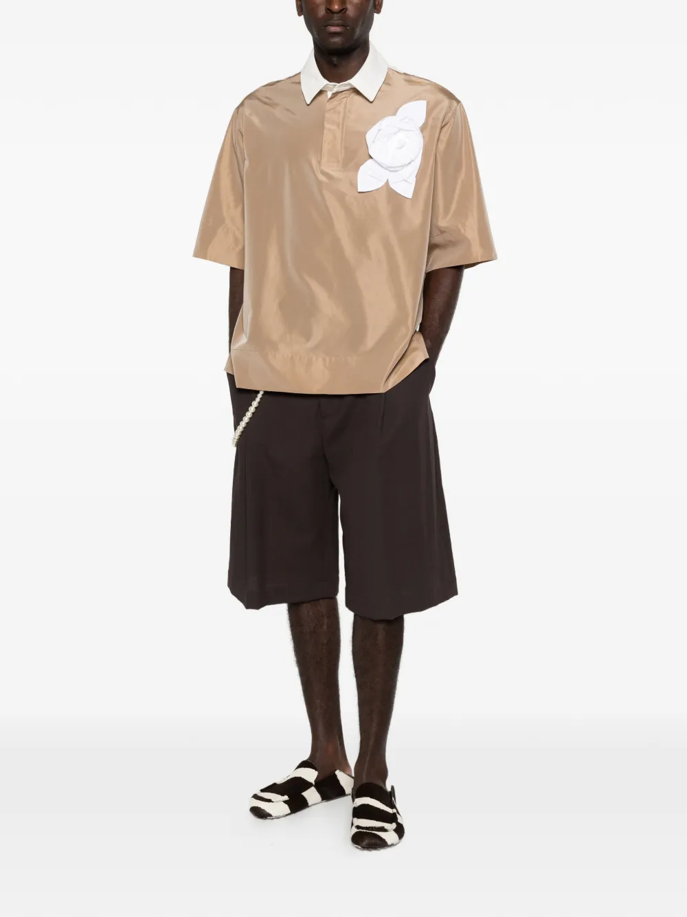 Simone Rocha 플로럴 아플리케 폴로 셔츠