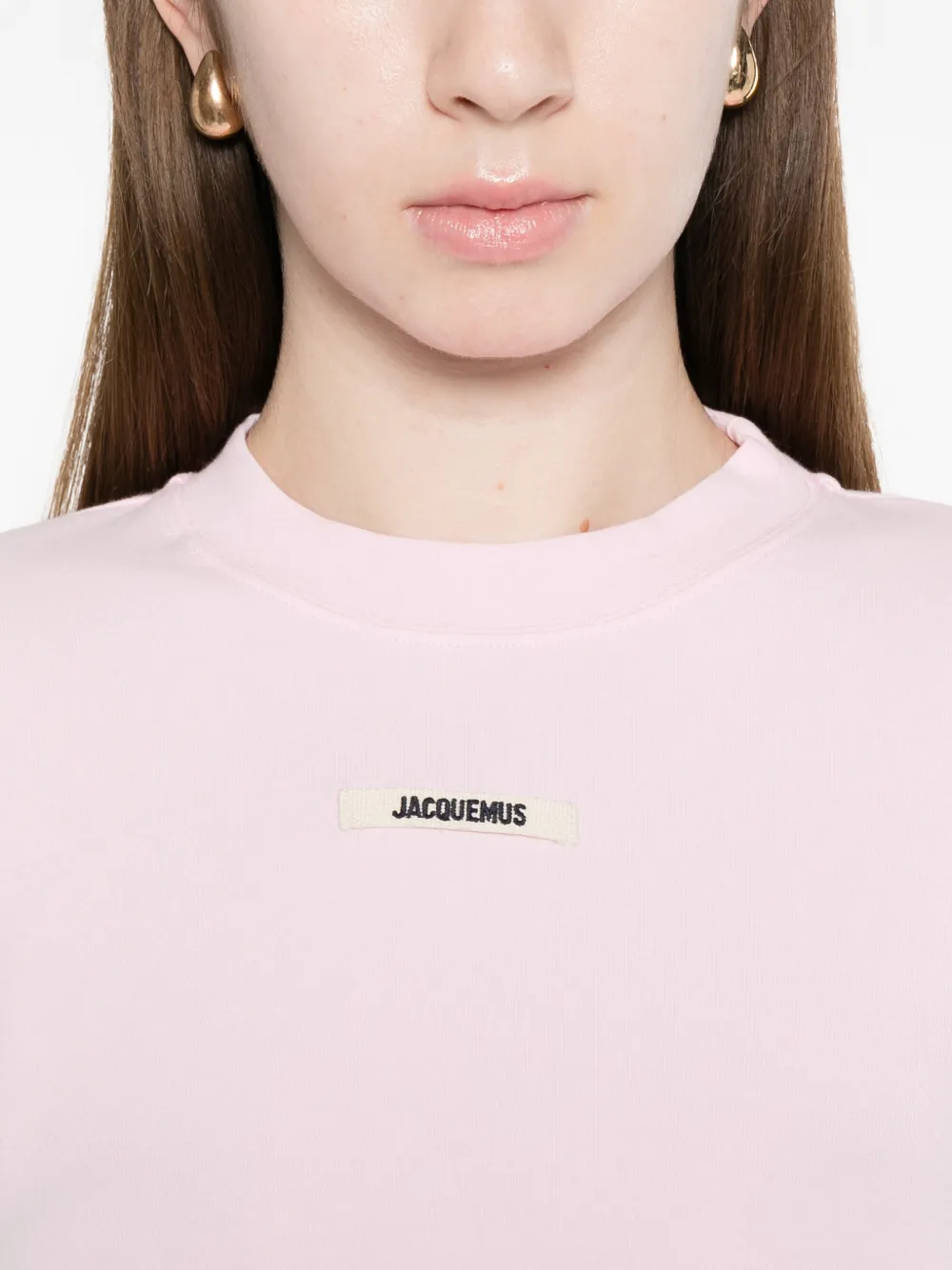 Jacquemus Gros Grain T-shirt met logo Roze
