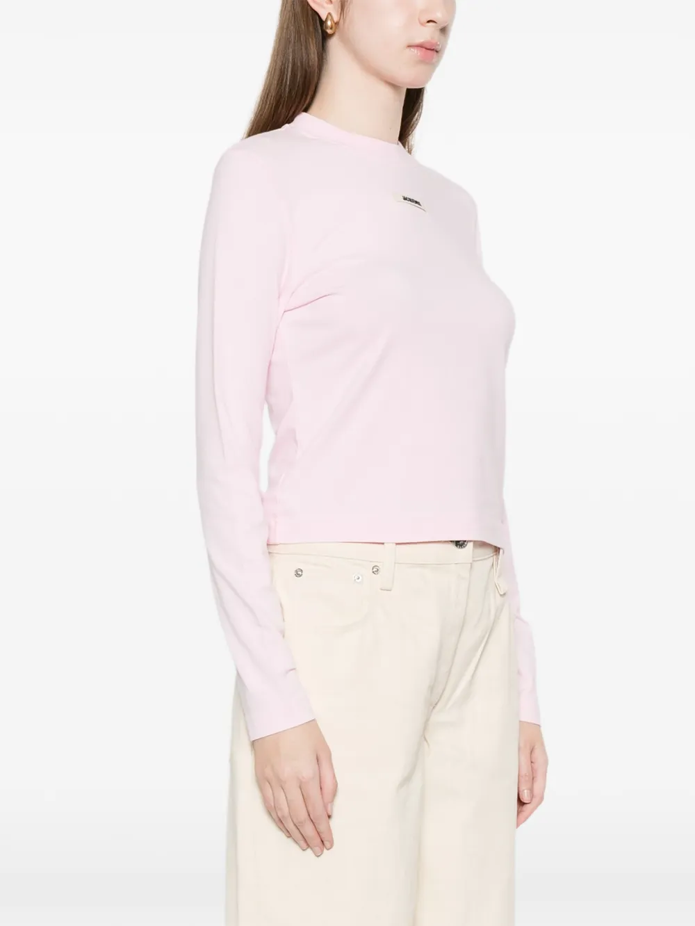 Jacquemus Gros Grain T-shirt met logo Roze