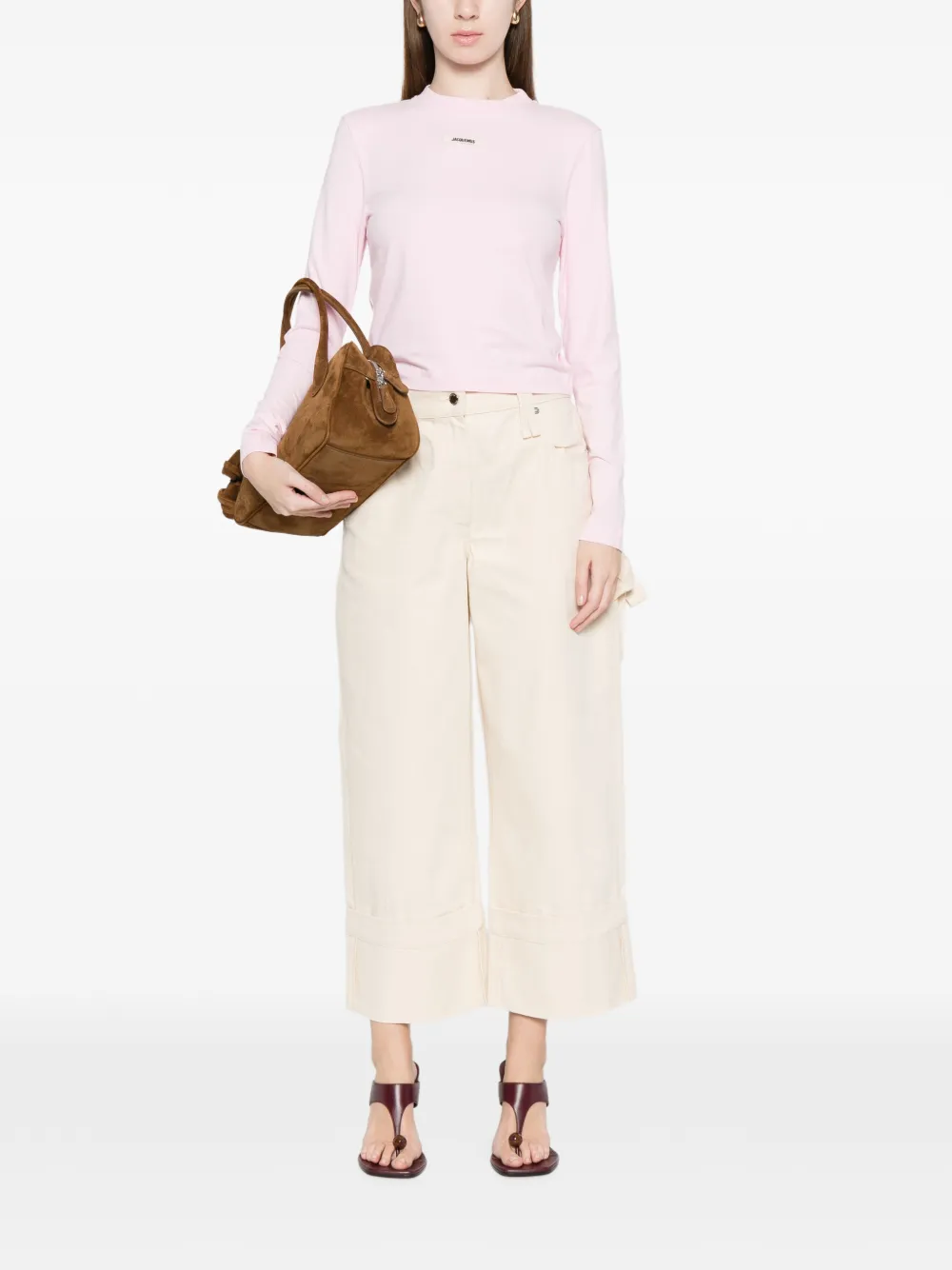 Jacquemus Gros Grain T-shirt met logo Roze