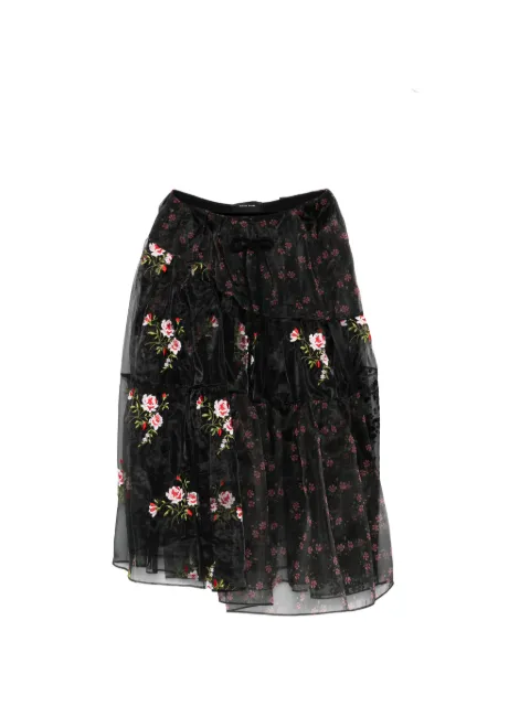 Simone Rocha floral tiered midi skirt