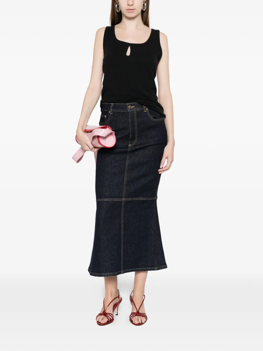 Victoria Beckham Tanktop met geplooide rug Zwart