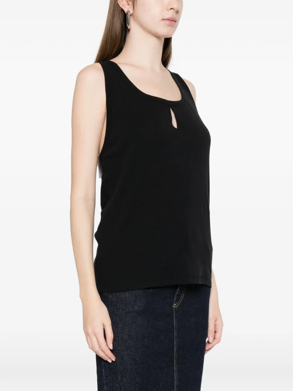 Victoria Beckham Tanktop met geplooide rug Zwart