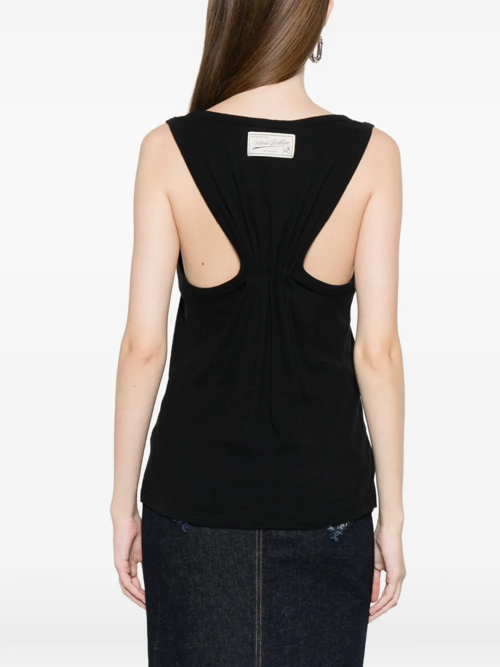 Victoria Beckham Tanktop met geplooide rug Zwart