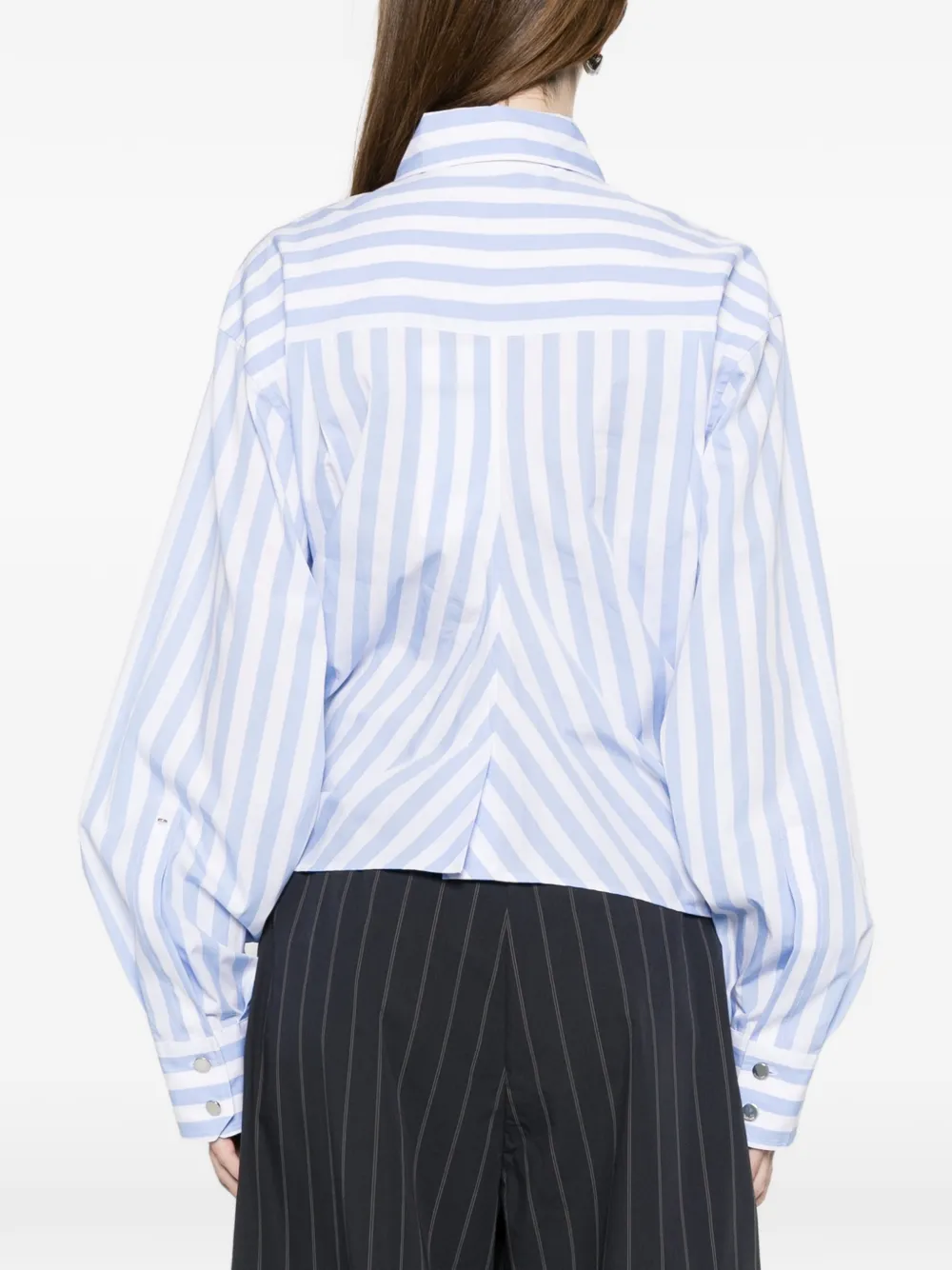 Sportmax Palmizi gestreept blouse met ringdetail Blauw