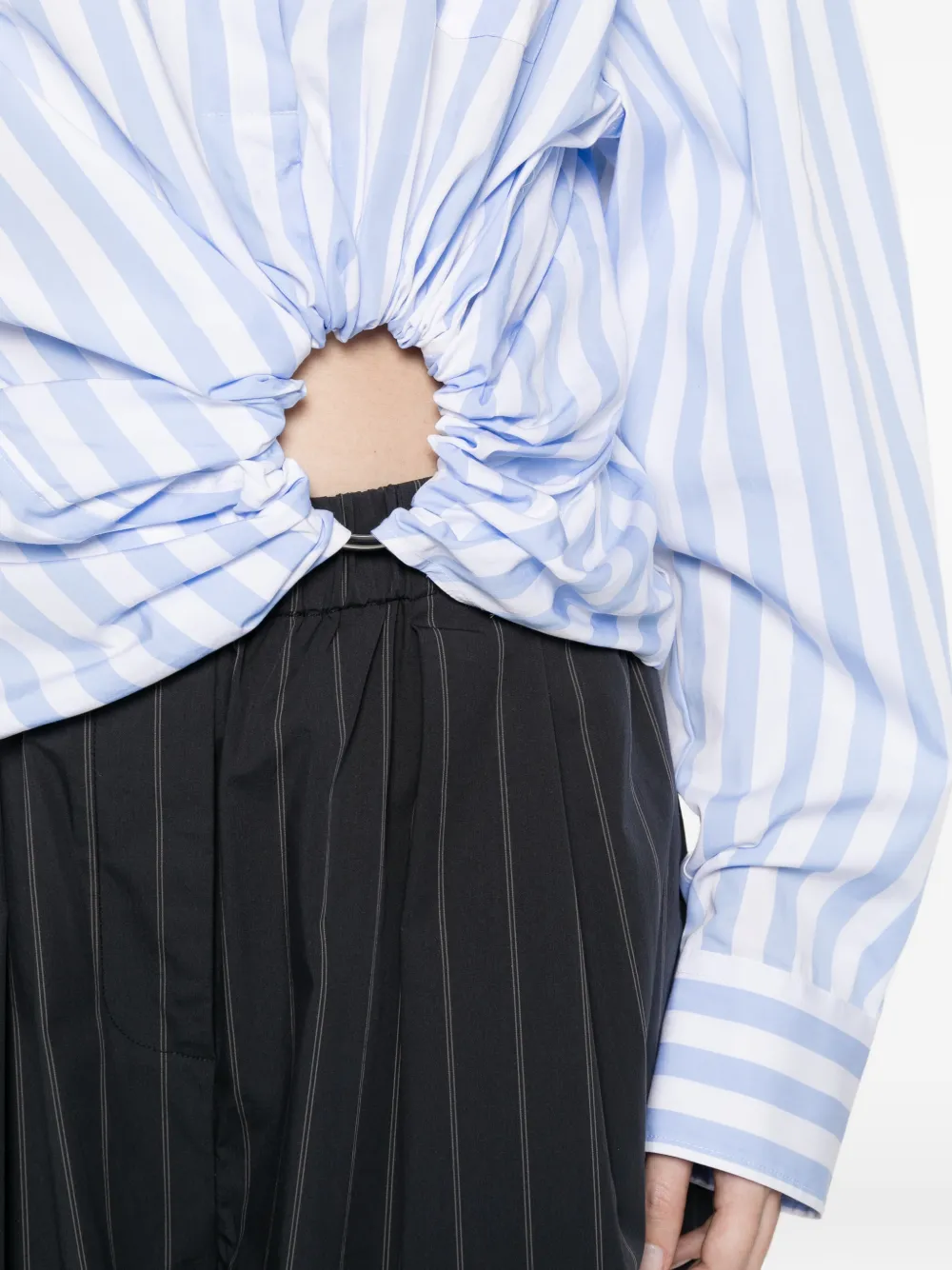 Sportmax Palmizi gestreept blouse met ringdetail Blauw
