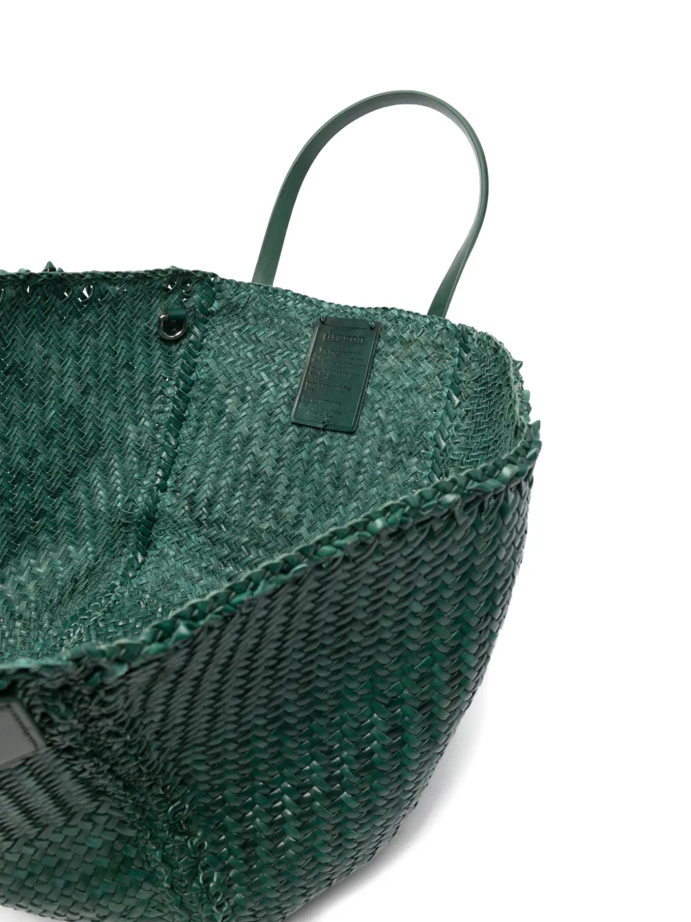 DRAGON DIFFUSION Teresa geweven leren shopper Groen