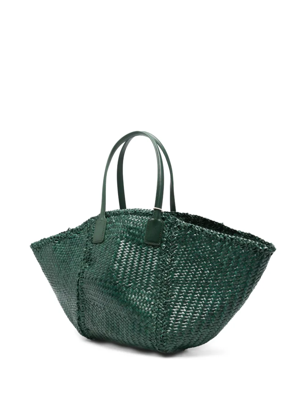 DRAGON DIFFUSION Teresa geweven leren shopper Groen