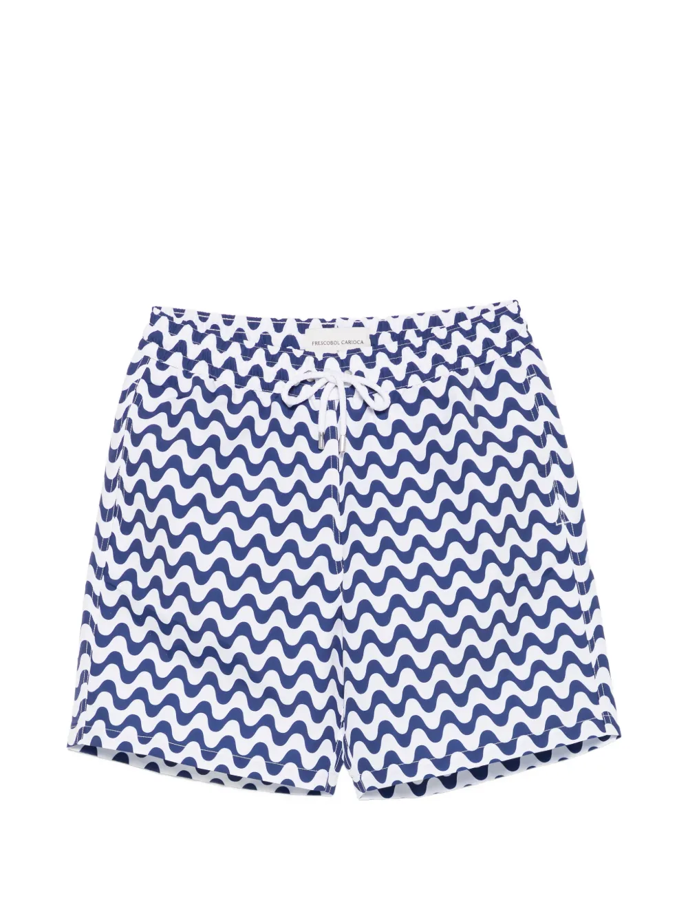 Frescobol Carioca Santos wave-print swim shorts - Blu