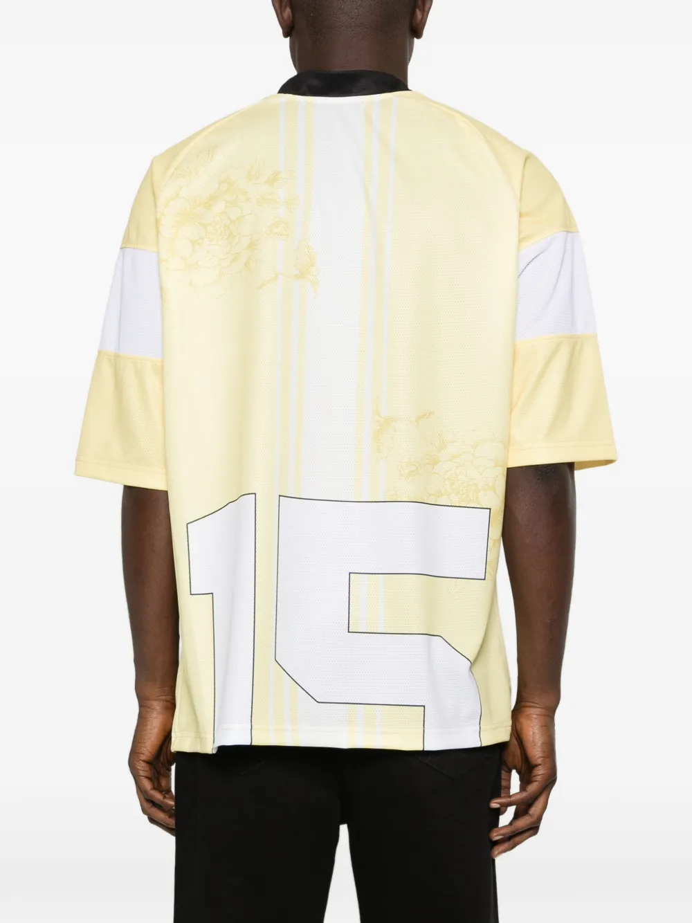 Ih Nom Uh Nit T-shirt met bloemen en nummer Geel