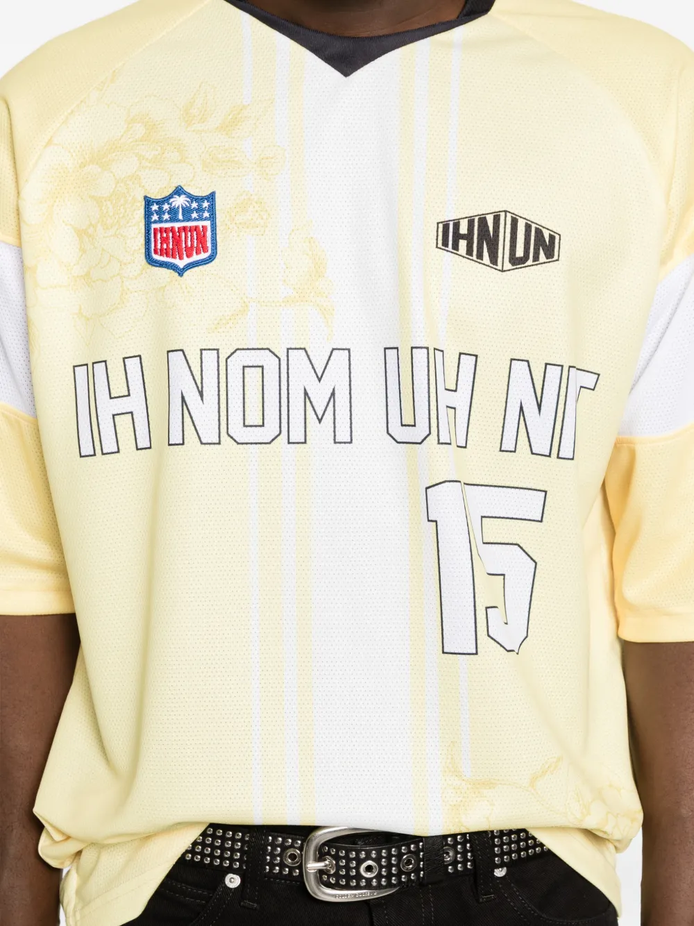 Ih Nom Uh Nit T-shirt met bloemen en nummer Geel