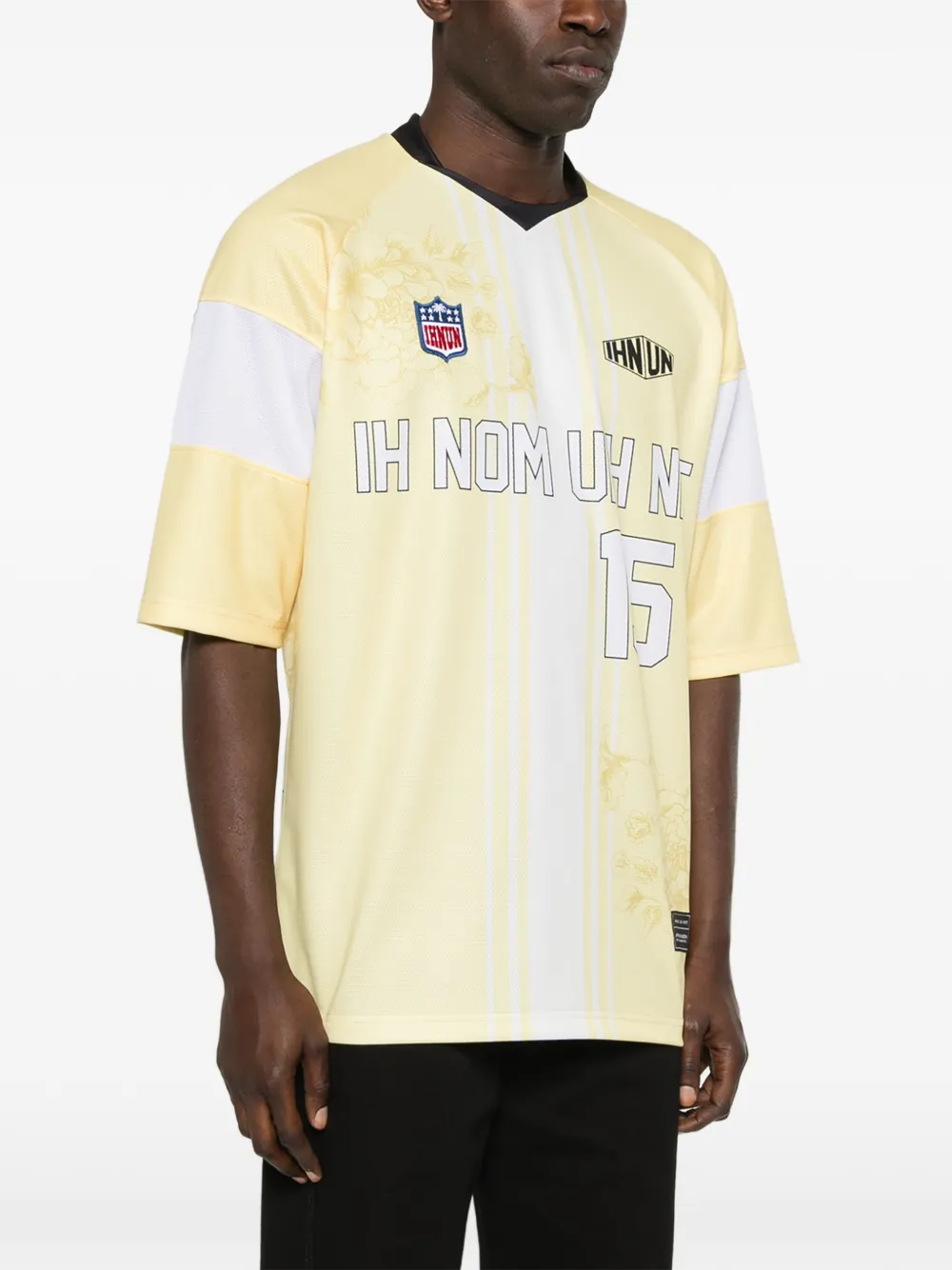 Ih Nom Uh Nit T-shirt met bloemen en nummer Geel