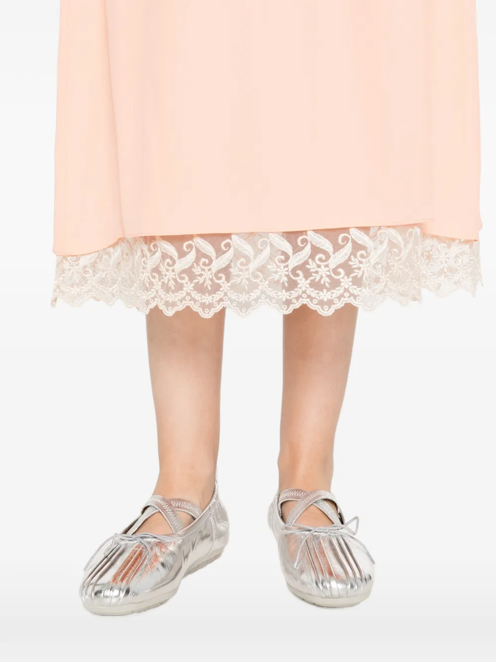 Simone Rocha Midi-rok met kant Oranje