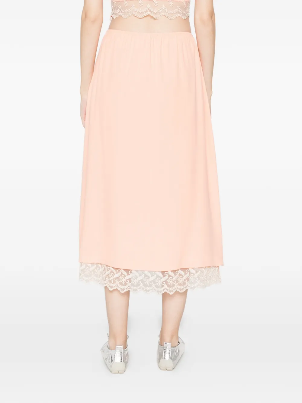 Simone Rocha Midi-rok met kant Oranje
