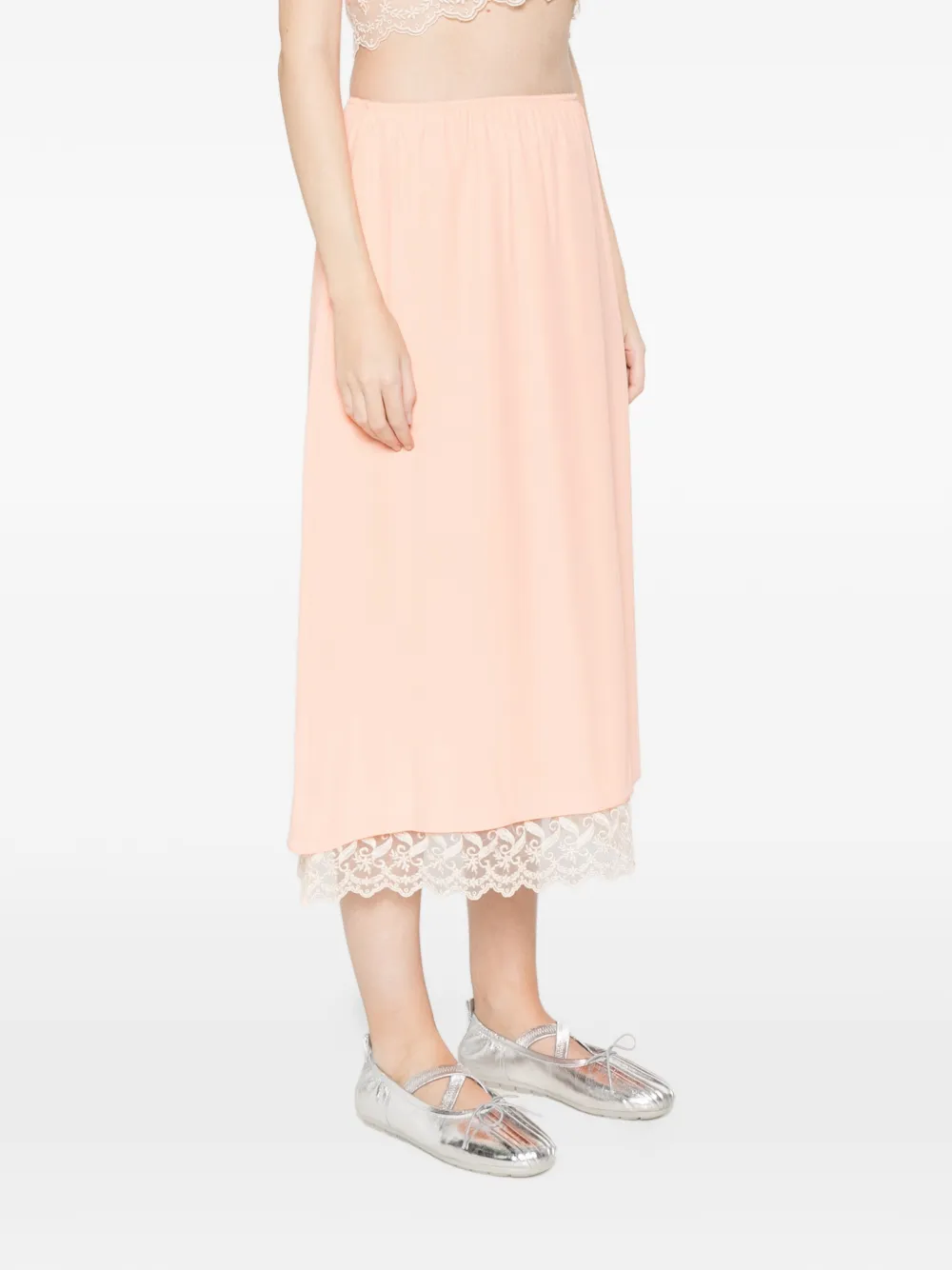 Simone Rocha Midi-rok met kant Oranje