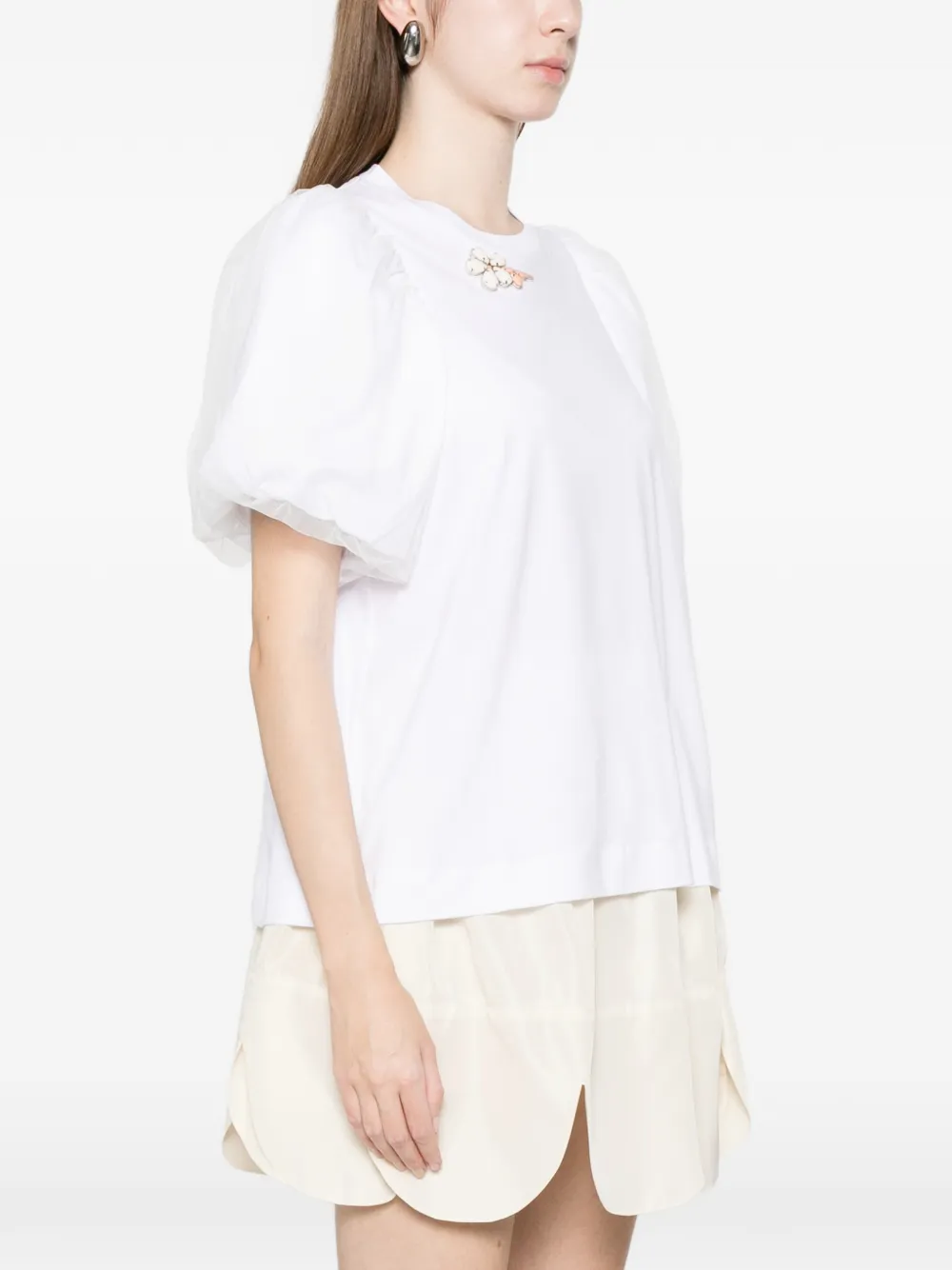  Simone Rocha Puff-sleeve T-shirt - White 