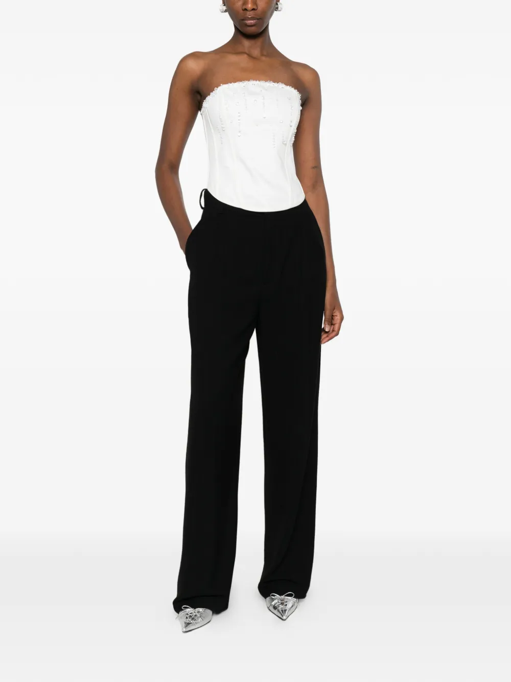  Giuseppe Di Morabito Beaded-embellishment Top - White 