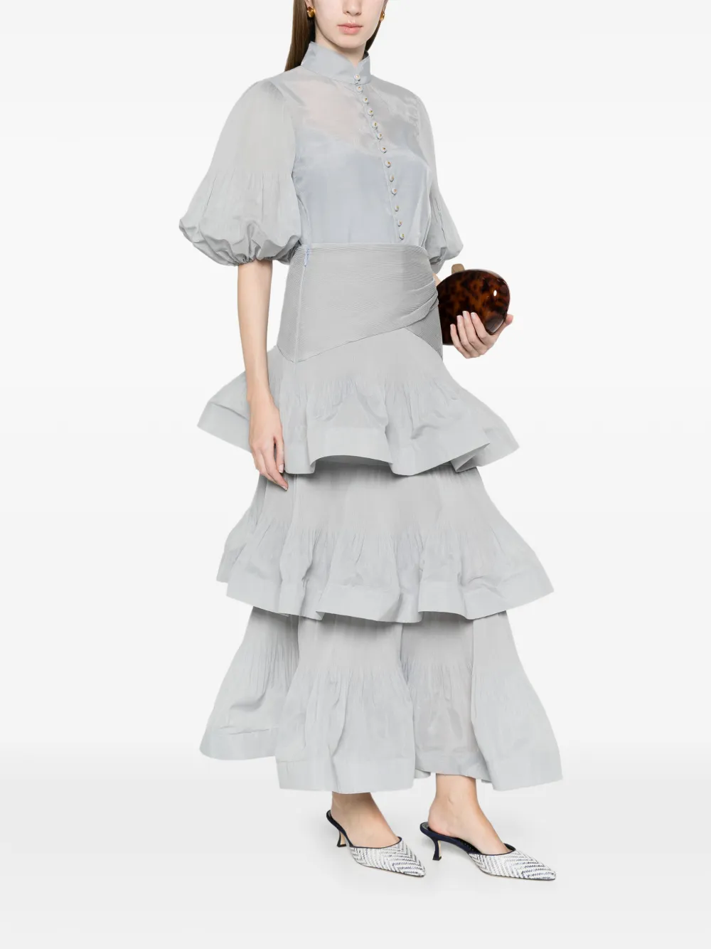  Zimmermann Button Bishop-sleeved Blouse - Blue 