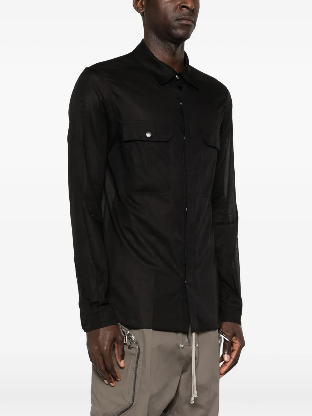 Rick Owens Overhemd met borstzakken Zwart
