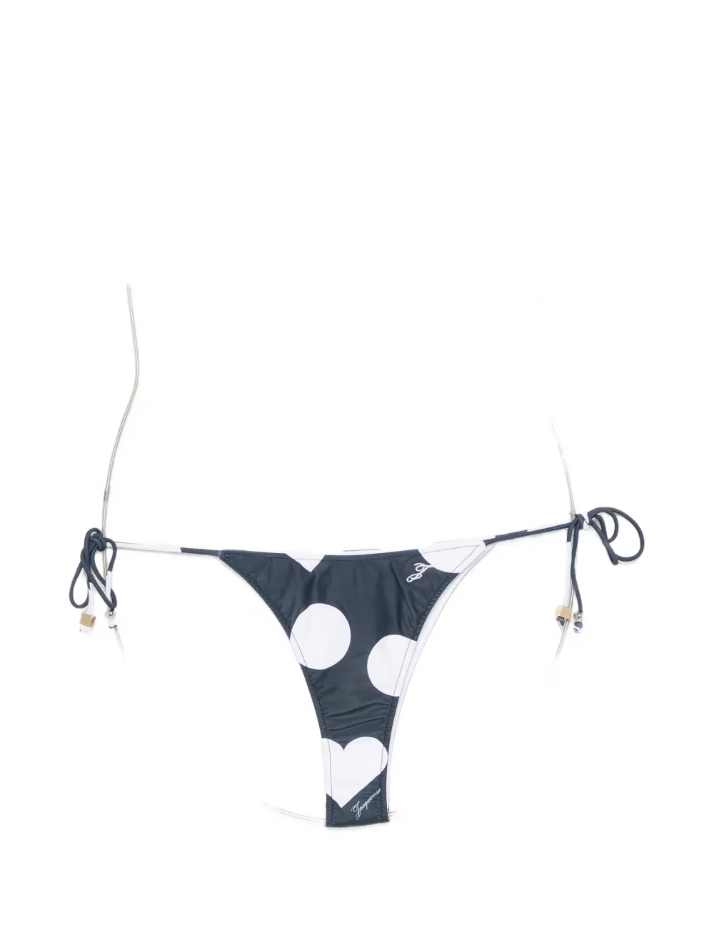Jacquemus polka-dot side-tie bikini bottoms - Blu