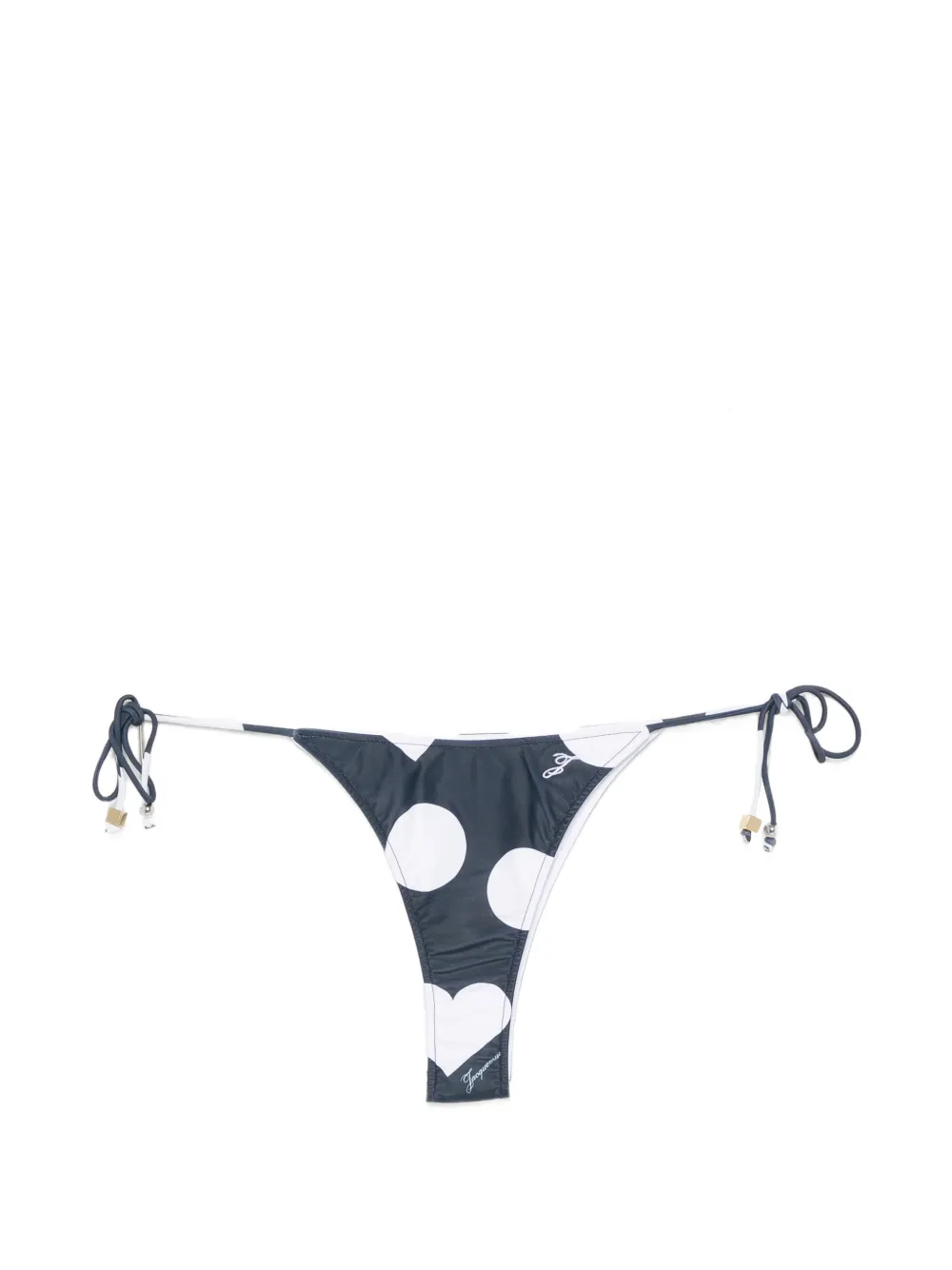 Jacquemus polka-dot side-tie bikini bottoms - Blu
