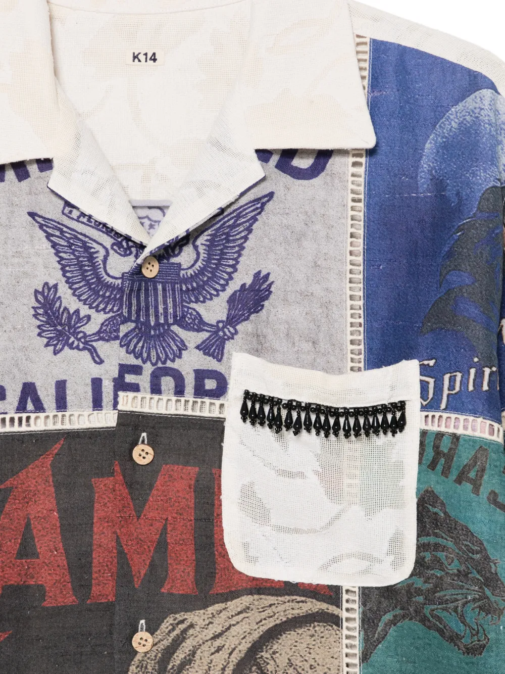  Khoki Graphic Print Pocket Shirt - Neutrals 