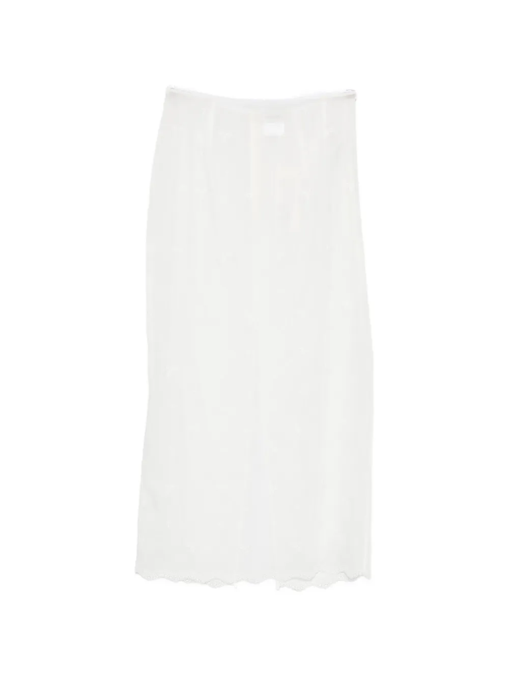 Magda Butrym embroidered scalloped-hem midi skirt - Bianco
