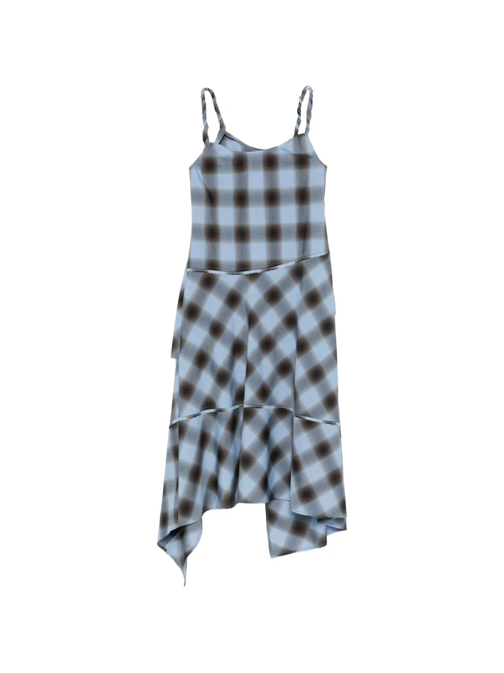 Feng Chen Wang Check-pattern Midi Dress - Blue 