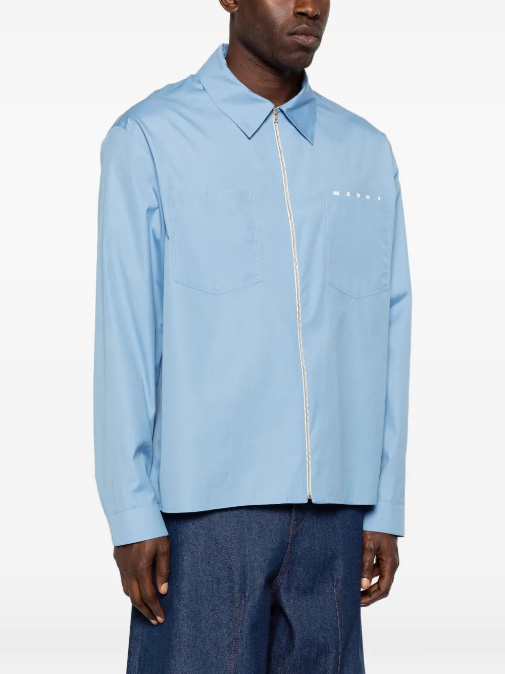 Marni Overhemd met logoprint Blauw