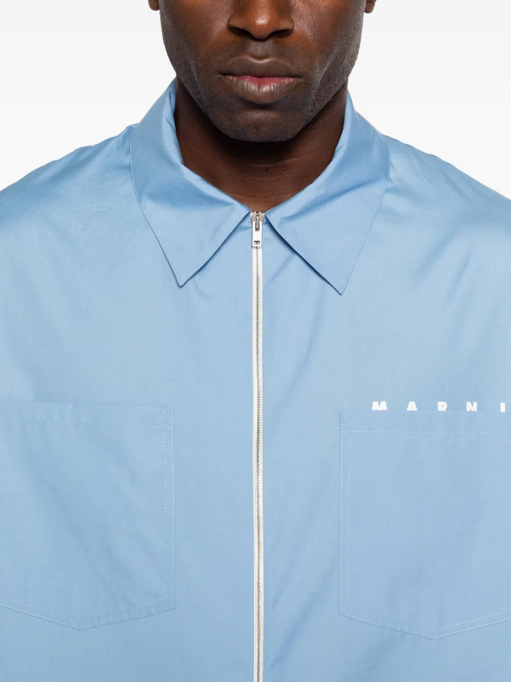 Marni Overhemd met logoprint Blauw