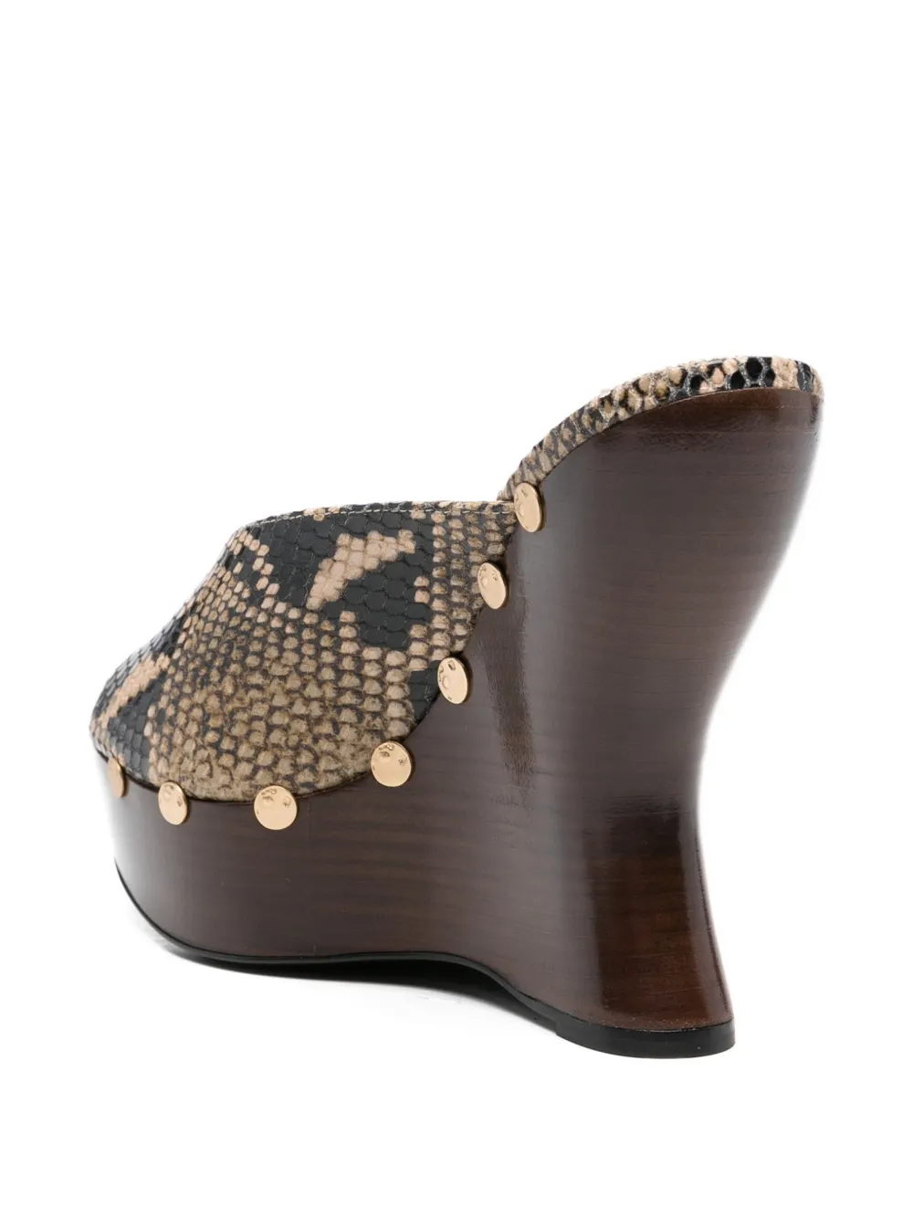 Magda Butrym snakeskin studded sandals Beige