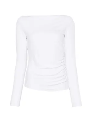 Max Mara Vik cold-shoulder long-sleeve Top | White | FARFETCH
