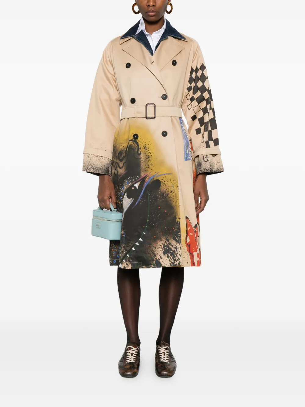 Weekend Max Mara Belted Graphic Coat - Neutrals 