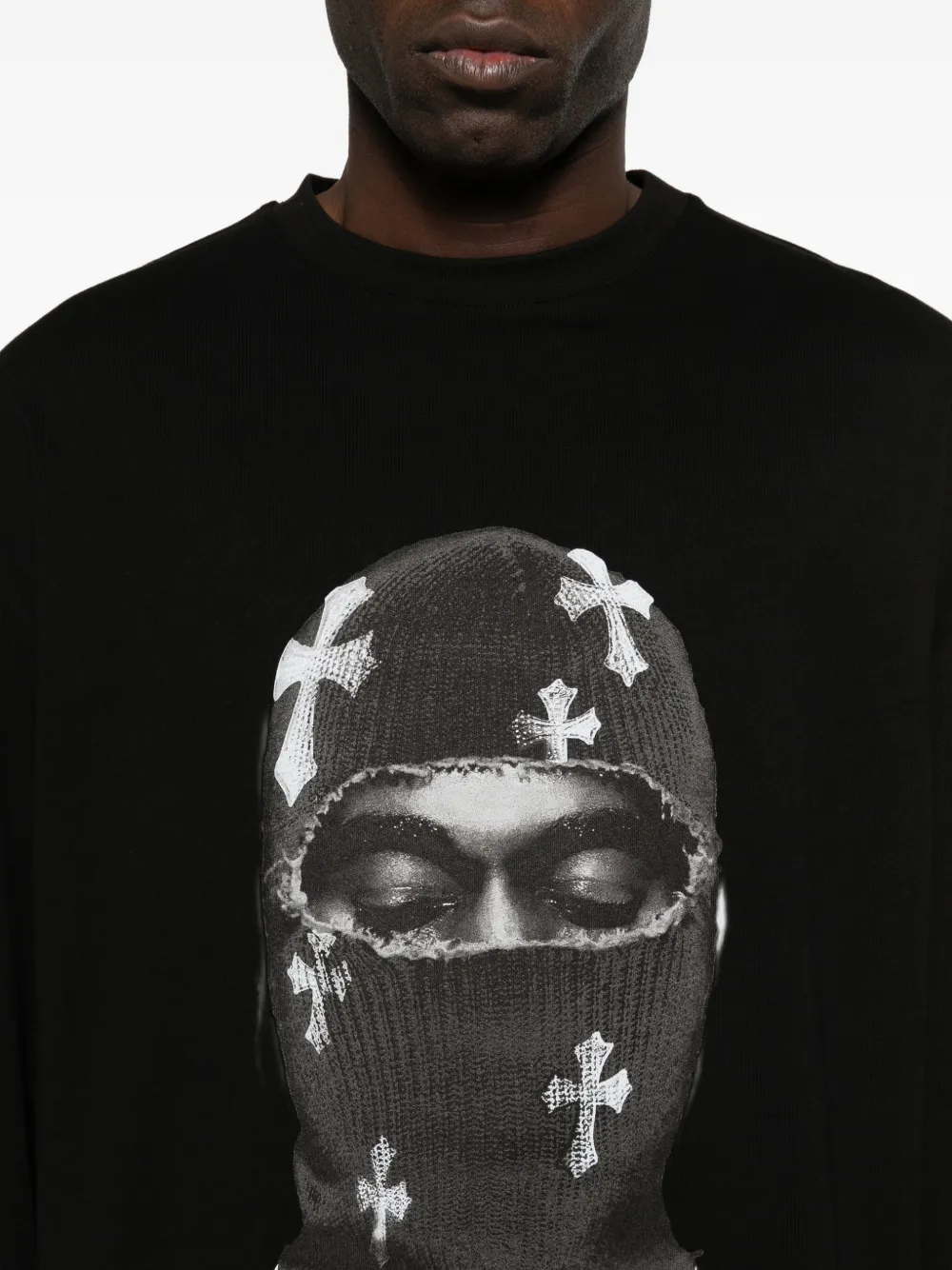 Ih Nom Uh Nit Mask Crosses sweater met ronde hals Zwart