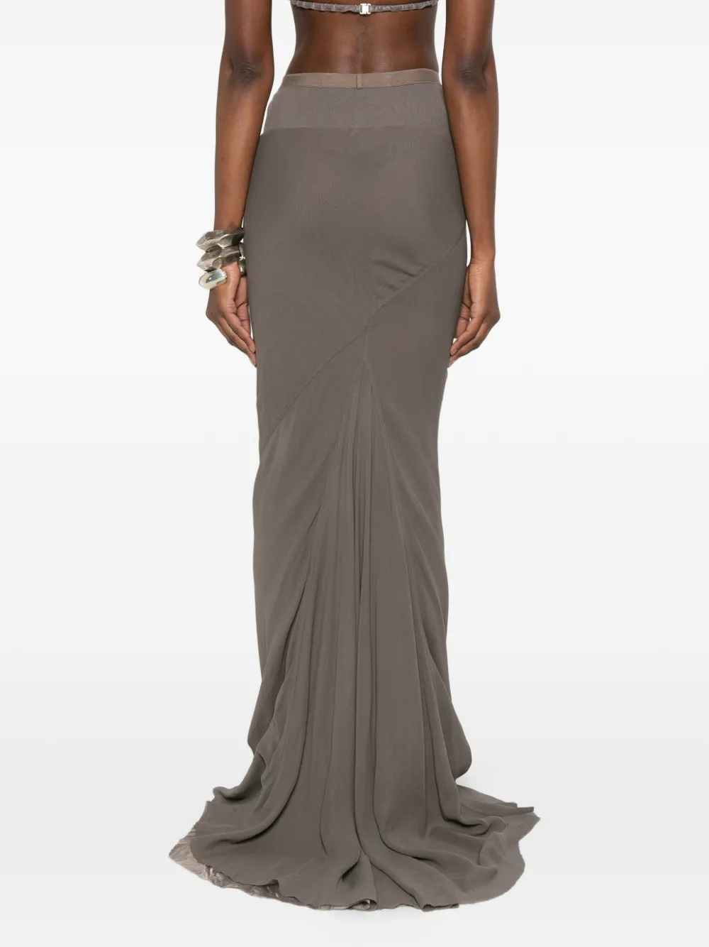 Rick Owens Maxi-rok met geribbelde zoom Grijs