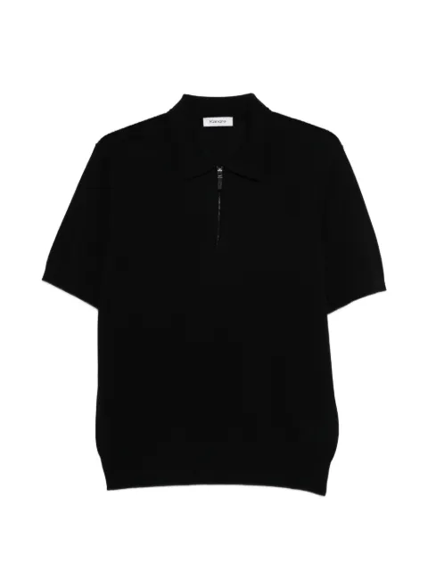 Kangra ribbed-knit zip-up polo shirt