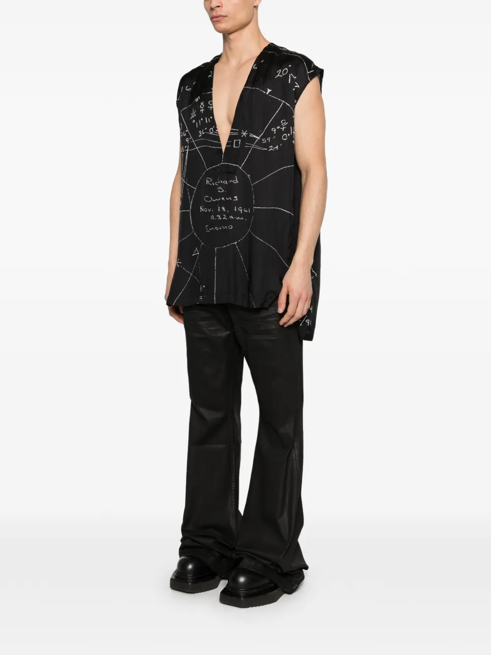 Rick Owens Top met grafische print Zwart