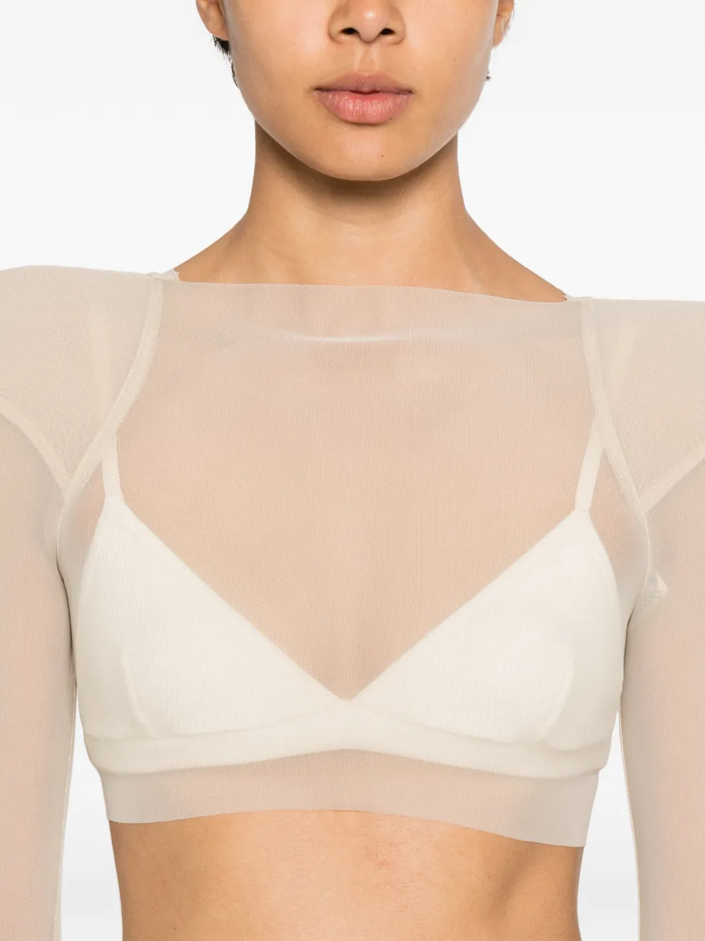 Rick Owens T-shirt met gestructureerde schouders Beige