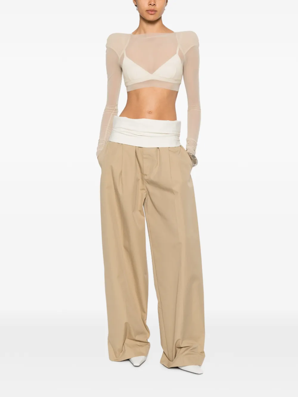 Rick Owens T-shirt met gestructureerde schouders Beige